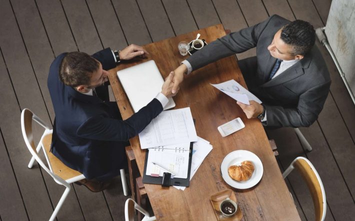 Corporate Business Men Handshake Meeting Concept
